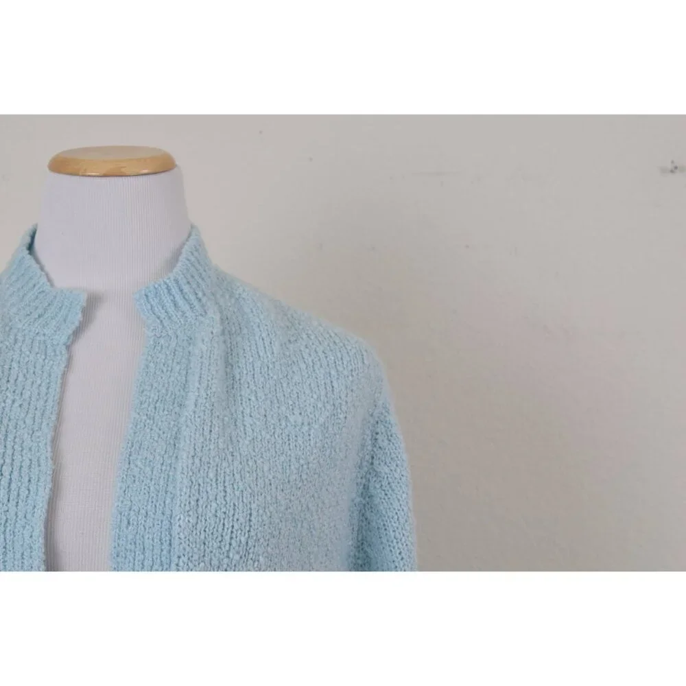 Vintage 80s Blue‎ Granny Acrylic Sweater size 42